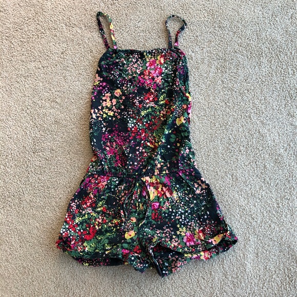PINK Victoria's Secret Pants - Victoria Secret PINK black floral romper